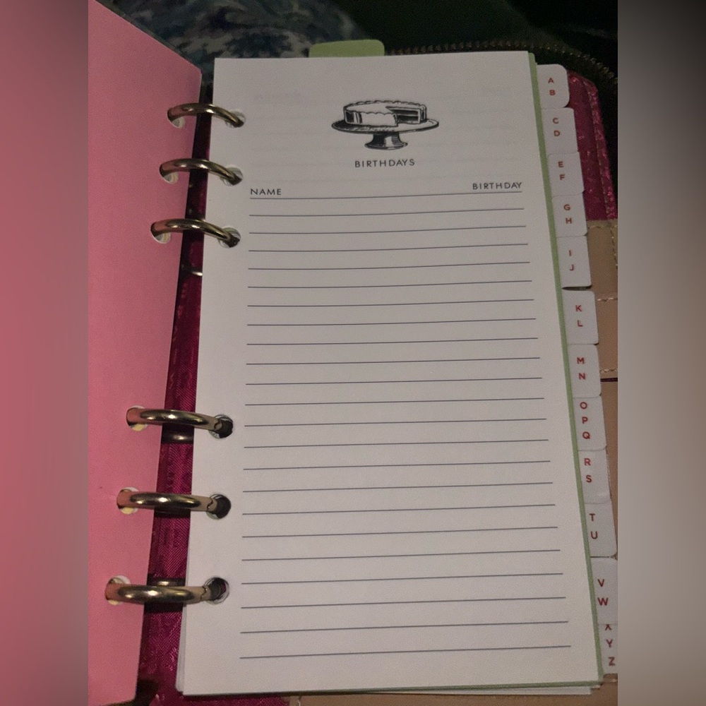 Kate Spade planner-Gold Hardware-Pink lining Black Pebbled Leather Zip Wellesley - Picture 13 of 16